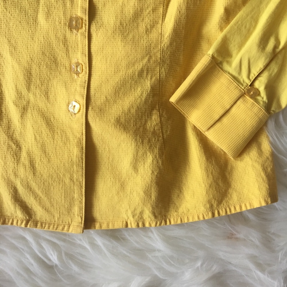Unique Yellow Angled Collar Button-Up - image 3